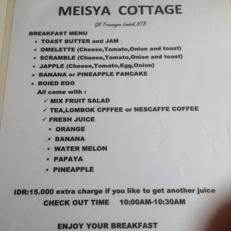Meisya Cottage Gili Trawangan Luaran gambar